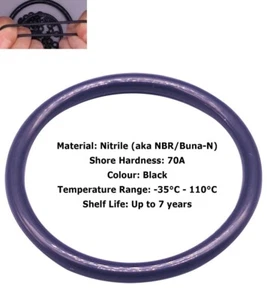 Metric Nitrile Rubber Nbr O Ring Seals 2mm Cross Section 6mm-182mm OD Oil Seal - Picture 1 of 6