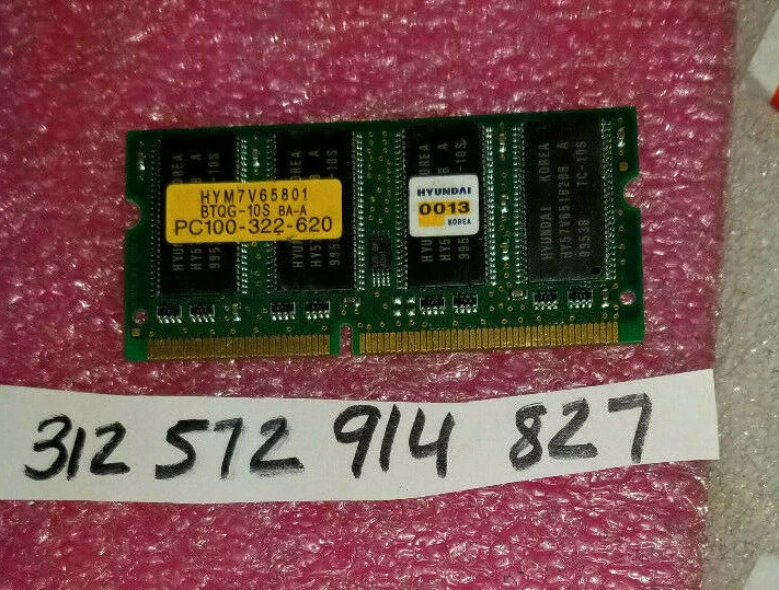 64MB 2RX16 SDRAM SD PC100 CL3 100 DUAL  RANK 144PIN NON-ECC 4X16 - Image 1 of 1