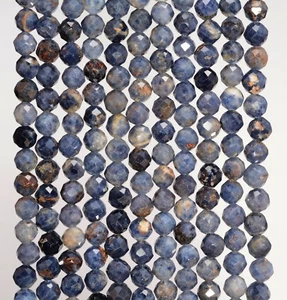4 mm CUENTAS SUELTAS REDONDAS DE PIEDRA PRECIOSA ZAFIRO AZUL CLARO AZUL CLARO 15,5" - Imagen 1 de 4