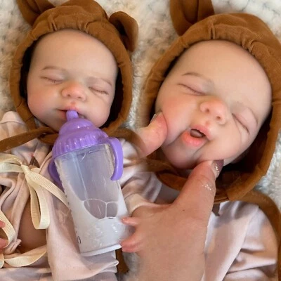 Silicone Baby Reborn Painted Doll Girl Open Mouth Soft 13inch Full Body Gift New - Image 1 of 4