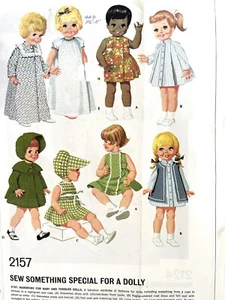 "NO Envelope" 1960's McCall's Wardrobe for Dolls Pattern 2157 Size 8.5"-10 UNCUT - Picture 1 of 3