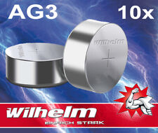 10 x Wilhelm AG3 Knopfzellen Knopfbatterien Uhrenbatterien Blisterpack