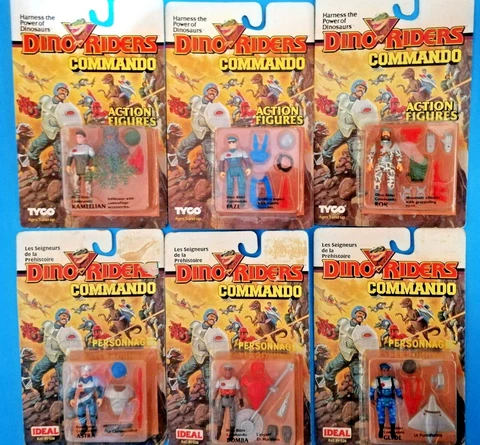 Dino Riders Commando full set - action figures lot Tyco Ideal Cover