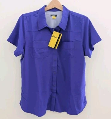 Camisa CABELA'S Triune Exterior Mujer L Rendimiento Activo Ventilado UPF Púrpura Foto 1 de 4