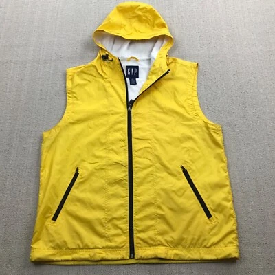 Chaqueta cortavientos vintage GAP para hombre grande amarilla con capucha mangas Y2K hip hop Foto 1 de 4