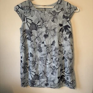 Lungo L'arno Womens 3X Tropical 100% Linen Dress Floral Leaf Print Italy 452 - Picture 1 of 8