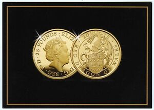 Postcard Queen Elizabeth II 2018 £25 Gold Coin Red Dragon of Wales Unposted