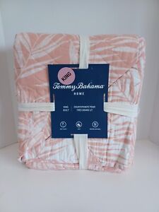 NEW Tommy Bahama Home King Quilt PEACHY PALMDAY 100% Cotton Bedding REVERSIBLE 