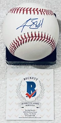 ESPECTACULAR BÉISBOL MANFRED Autenticado Josh Bell Beckett Autenticado Firmado Foto 1 de 3