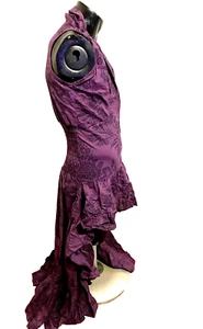 Gypsy Señorita Medieval Maxi High Low Purple Ruffle Cleavage Dress XL Nepal Tags - Bild 1 von 9