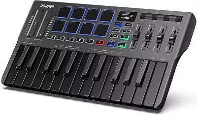 Donner USB-C MIDI Keyboard DJ Controller OLED 25Key 8Drum Pad Touch Bar | Refurb - Image 1 of 4