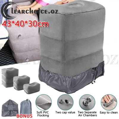 Inflatable Foot Rest Stool Adjustable Height Pillow Multipurpose Travel Portable - image 1 of 4