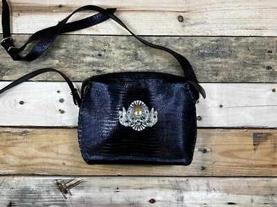 Cartera pequeña de cuero en relieve vintage de alta gama Glen Miller para Ann Turk Foto 1 de 4