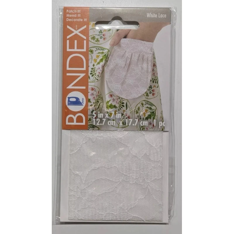 Bondex White Lace Iron-On Patch Mend 5" x 7" - Craft Decor - Image 1 of 1