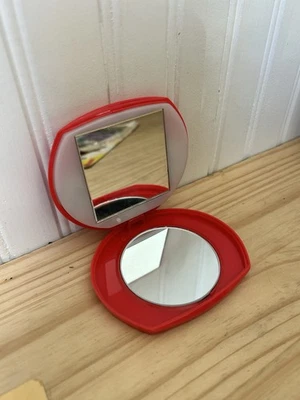 VTG Conair Red Compact Mirror High Energy Double Sided Makeup Travel Case 80’s - Image 1 of 2
