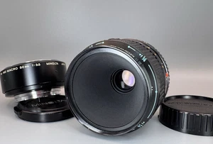 Minolta MD 50mm f/3.5 Macro Manual Focus Lens w/ 1.1 Extension Tube Japan #M2517 - Picture 1 of 14