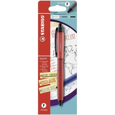 STABILO PALETTE Tintenroller Druckmechanik rot Schreibfarbe rot Strichbreite F - Bild 1 von 4