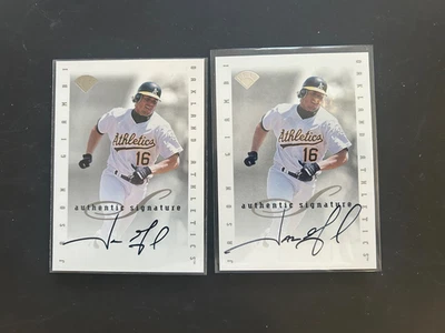 2 hojas 1996 firma auténtica Jason Giambi autógrafo firmado automático Foto 1 de 2