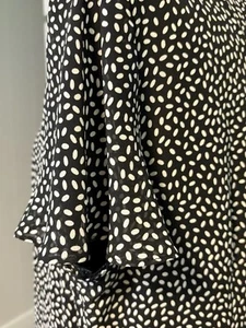Vintage Talbots Dress Women’s Size 14 Lined Black Midi Shift V Neck Short Sleev - Picture 1 of 14