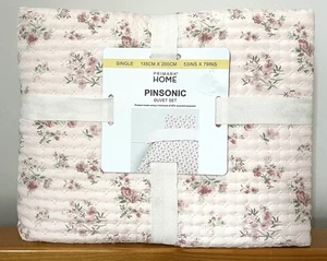 Juego de funda nórdica reversible rosa floral pinsonic individual/doble/king - Imagen 1 de 9