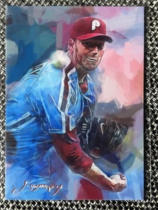 Limited 38/50 2020 Roy Halladay #6 "Art Card" Edward Vela Signed READ DESCRIPT - Picture 1 of 3