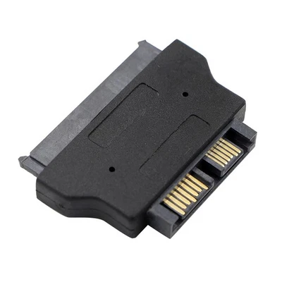 Black SATA 15+7 22PIN Female To 13PIN Male Plug Converter Adapter Connector - Image 1 of 4