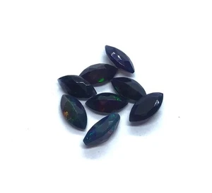 Piedra preciosa suelta para joyería AAA natural etíope ópalo de fuego negro corte marquesa - Imagen 1 de 9