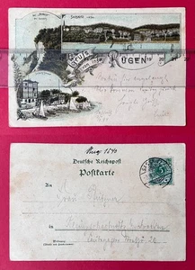 Litho AK SASSNITZ Insel Rügen 1894 Ortsansicht mit Strand     ( 167958 - Bild 1 von 1