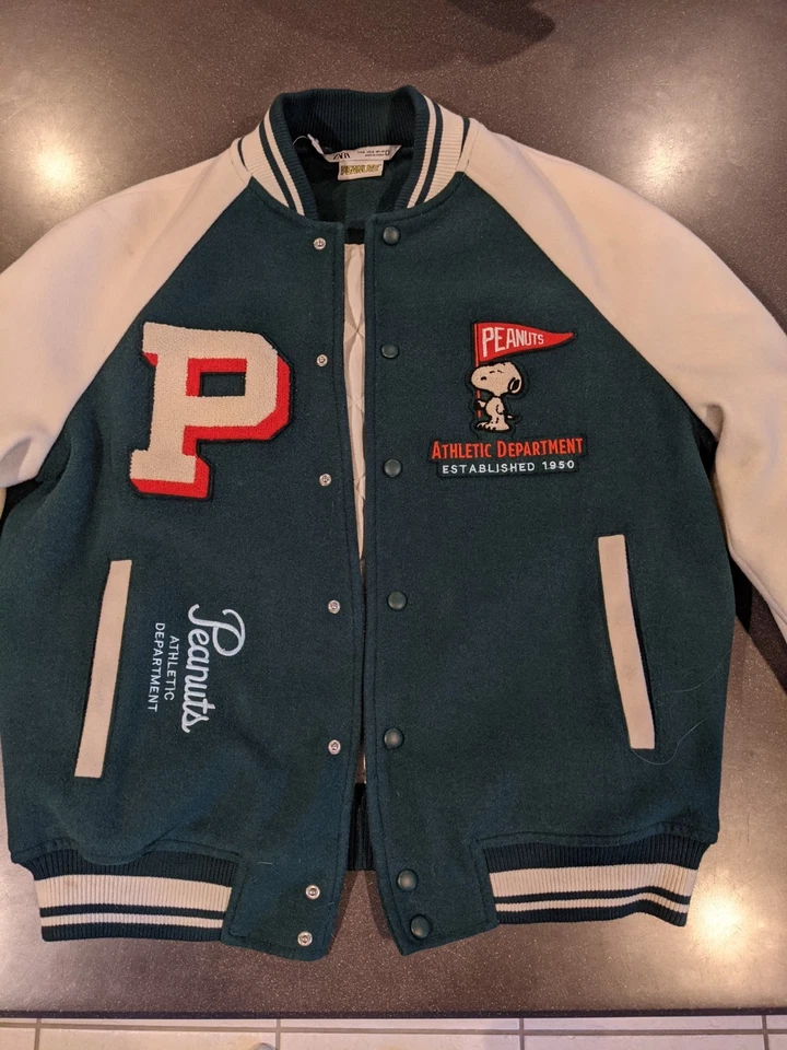 Zara Peanuts Snoopy Varsity Jacket Size Medium - Image 1 of 4