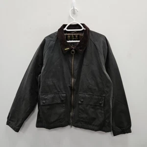 Barbour Mens Domus Wax Waterproof Green Biker Lightweight Jacket Coat Size Large - Bild 1 von 10