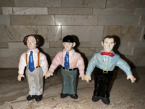 Three Stooges PVC Figures 3.75"  NMP Columbia Pictures VTG 1991 Moe Larry Curly Cover