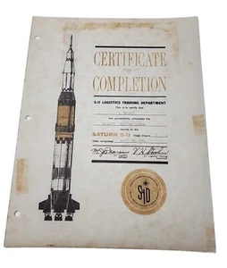 N American Aviation Program Director Monail's Certificate Saturn S-II RRP 345 - Picture 1 of 3