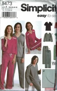 Simplicity Sewing Pattern 5473 Sportswear Pajamas Top Pants Blanket Adult XS-XL - Picture 1 of 2
