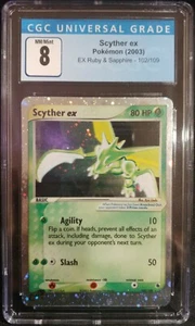 Scyther ex 102/109 EX Ruby & Sapphire Holo Rare CGC 8 NM/Mint Pokemon TCG - Picture 1 of 2