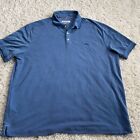 Tommy Bahama Shirt Men 2Xl Xxl Blue Modal Polyester Marlin Summer Polo Collared