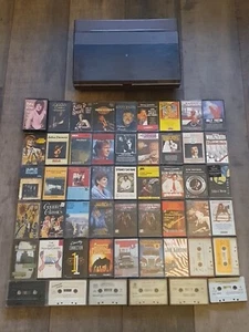 Over 50 Country music cassette tapes vintage rare job lot bundle + storage case - Picture 1 of 24