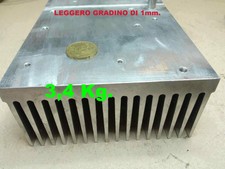 n°2 Pz 3,4 Kg. GRANDE DISSIPATORE RADIATORE ALLUMINIO 315X130X60mm Con PTC