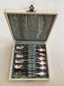 Juego de 12 cucharas vintage Georg Jensen 36 flores plata esterlina Demitasse caja - Imagen 1 de 13