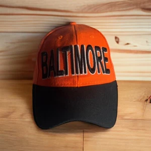 Baltimore Orioles Men's Hat Strap Back Adjustable Cap Black & Orange - Picture 1 of 7