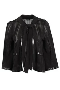 CHANEL BLACK 2007 COTTON CARDIGAN FR 38 UK 10 - Picture 1 of 4