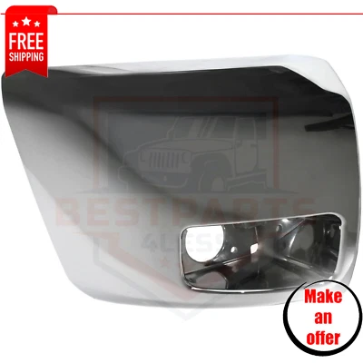 Front Chrome Bumper End Cap for 2007-2013 Chevrolet Silverado 1500 w/ Fog Lamp Foto 1 de 4
