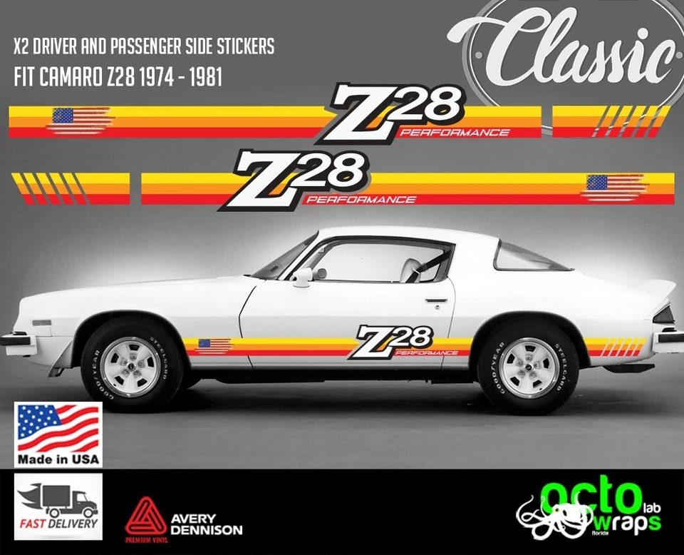 Calcomanía adhesiva para puertas Chevrolet CAMARO Z28 piezas clásicas hot wheels slot car Foto 1 de 4