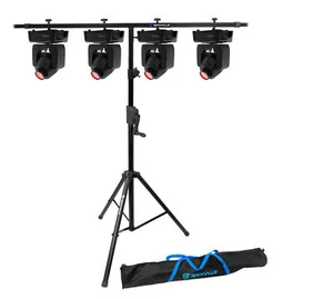 (4) Chauvet Intimidator Spot 110 LED Moving Head Lights+Crank Up Lighting Stand - Picture 1 of 12