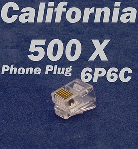500 Pcs RJ12 Plug 6P6C Phone Modular Telephone Connector Adapter DSL Crimp RJ11 - Picture 1 of 9
