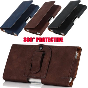 Funda de Cuero, Funda con Clip para Cinturón para Apple iPhone 12 13 14 15 16 Pro Max 11 - Imagen 1 de 55