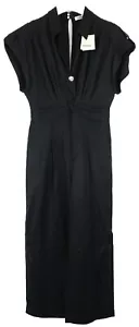 Sandro Tenerife Overall Damen (Eu) 42 Kurzärmelig Plissiert V Hals Zip Schwarz - Bild 1 von 7