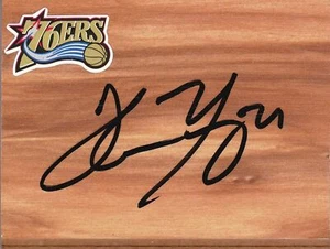 Philadelphia 76ers Thaddeus Young Signed Floorboard COA - Picture 1 of 1