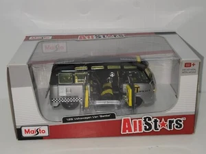 6.5" Maisto Volkswagen Van Samba Taxi Bus "All Stars" Diecast Model Toy Car 1:25 - Picture 1 of 4