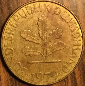 1979 GERMANY 10 PFENNIG COIN - Picture 1 of 2