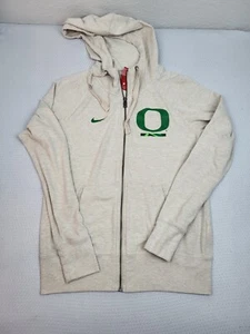 Vintage Nike Oregon Ducks Jacket Womens Small Brown Full Zip Hoodie Drawstring - Picture 1 of 9